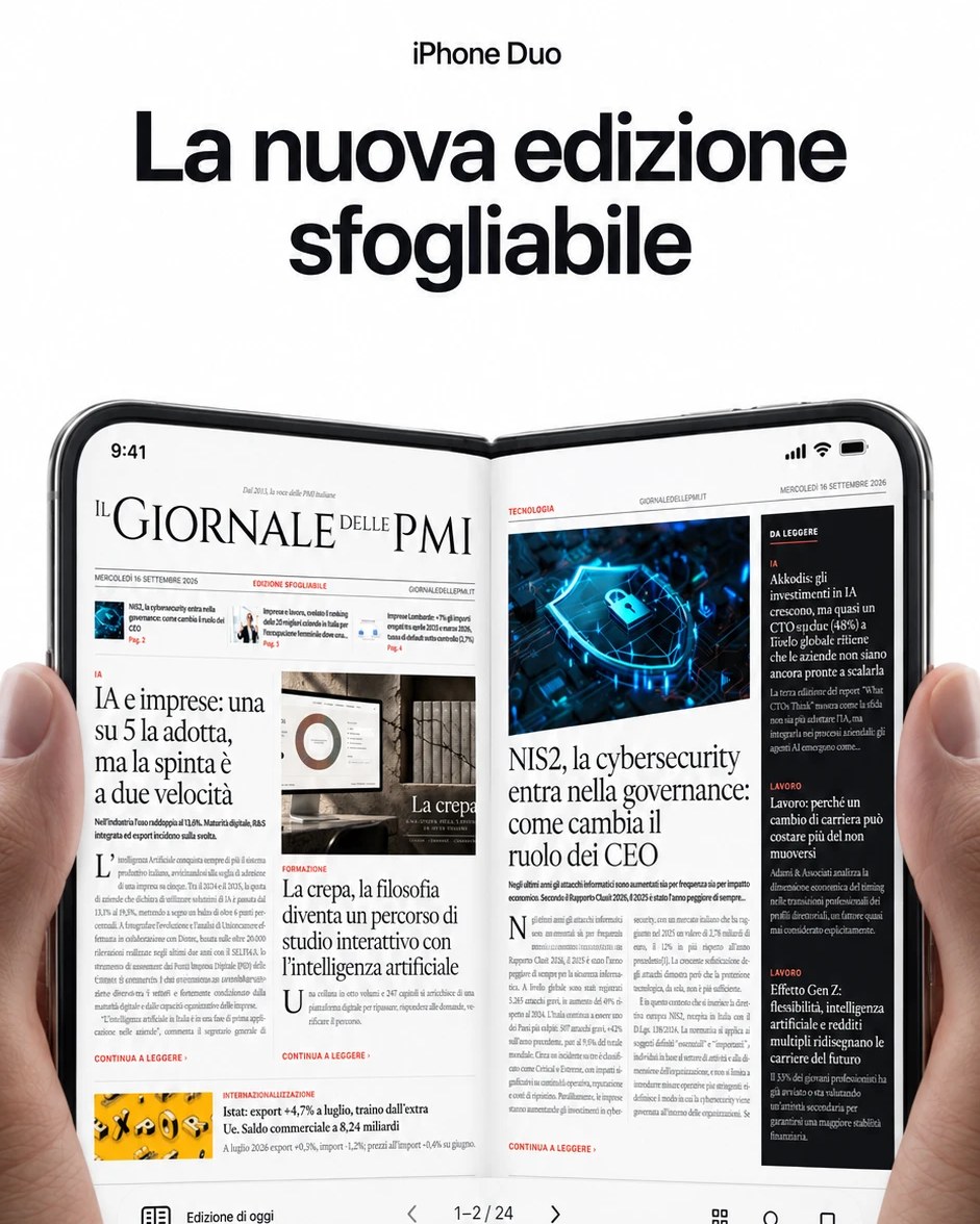 La nuova edizione sfogliabile del Giornale delle PMI su iPhone Duo